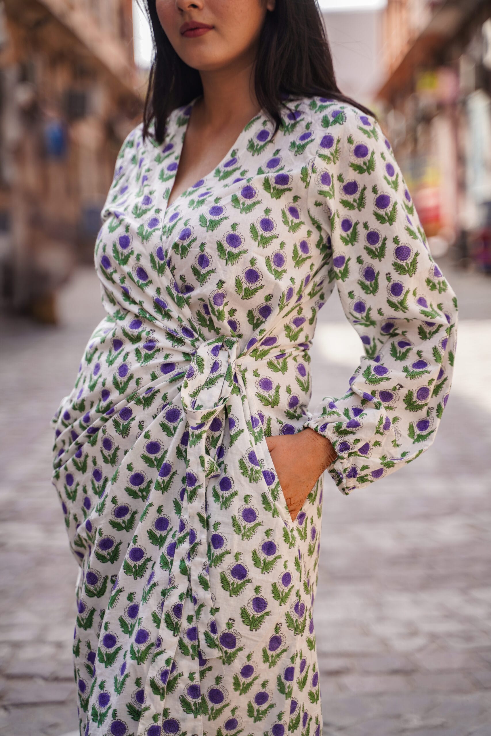 Violet Thistle Wrap Dress