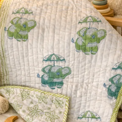 Elephant Reversible Baby Quilt