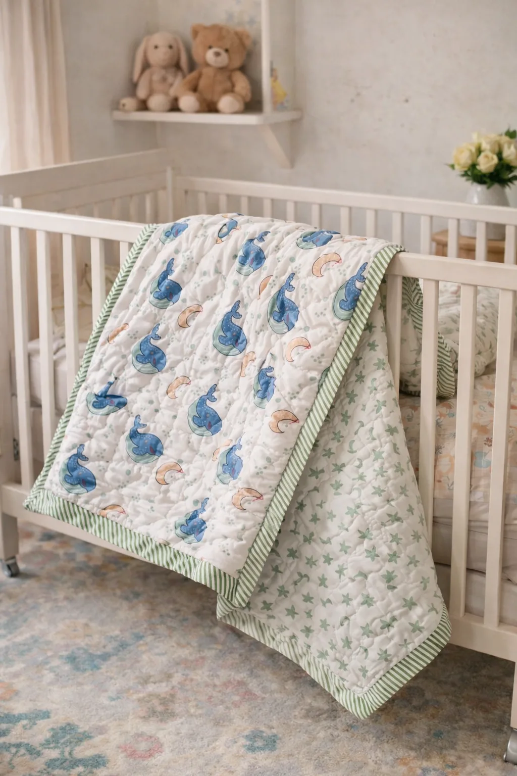 Moon Dreams Reversible Baby Quilt