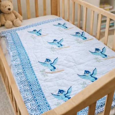 Bluebird Joy Baby Quilt