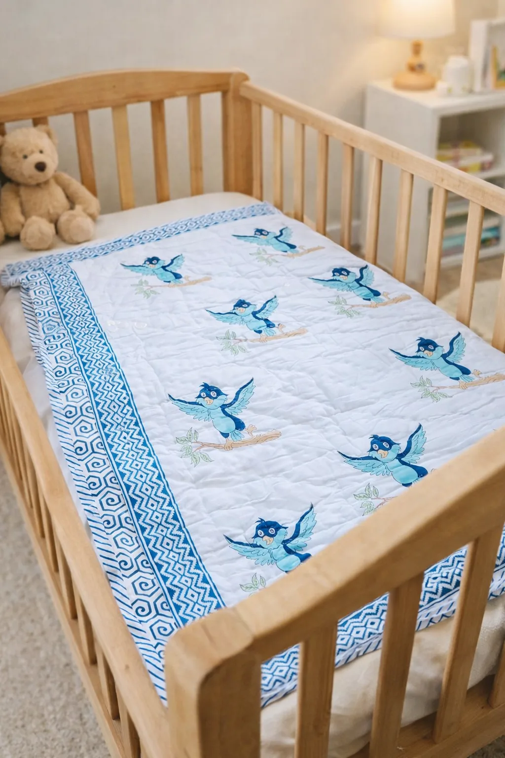 Bluebird Joy Baby Quilt