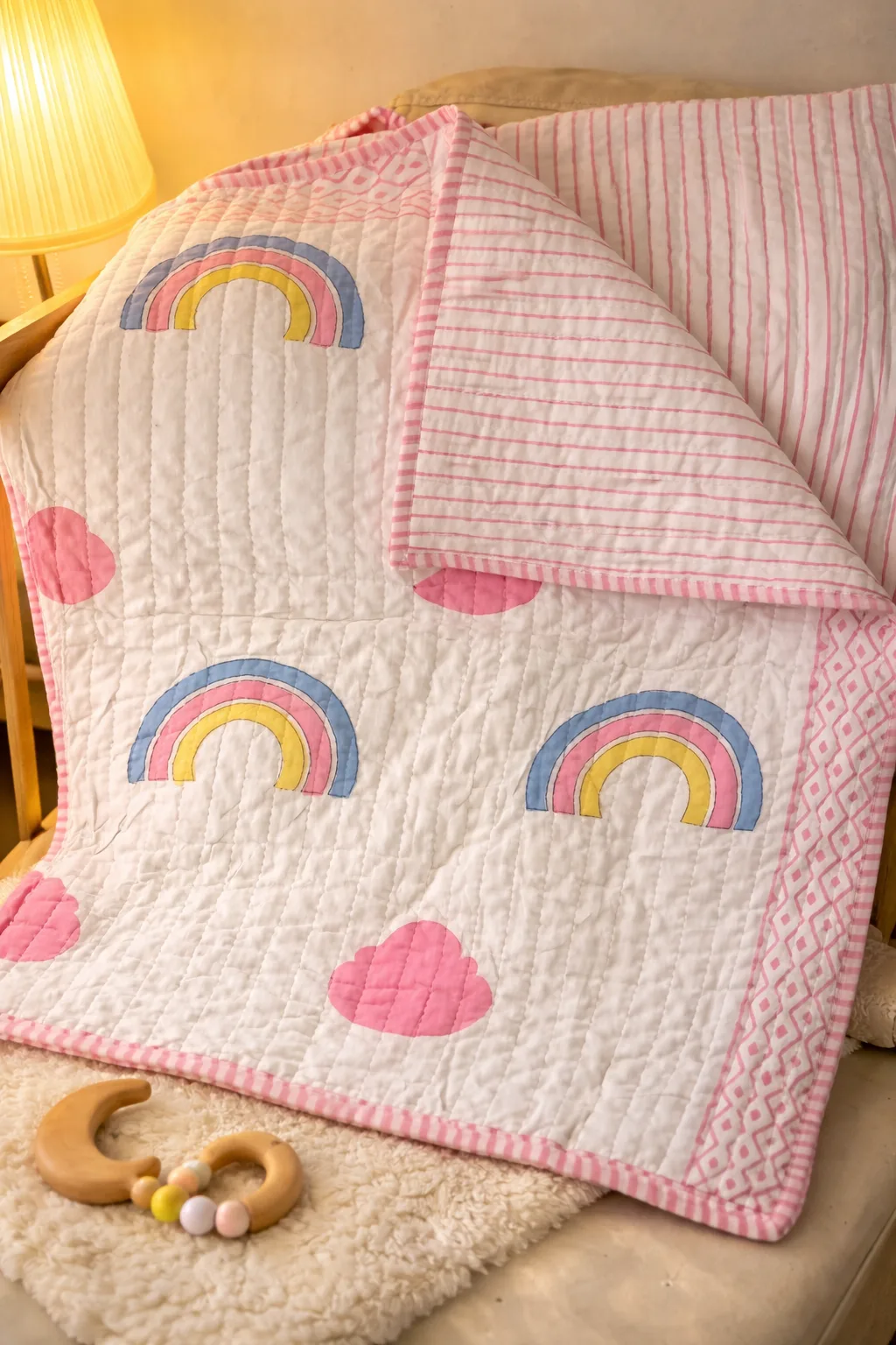 Rainbow Snuggle Baby Quilt - Image 2