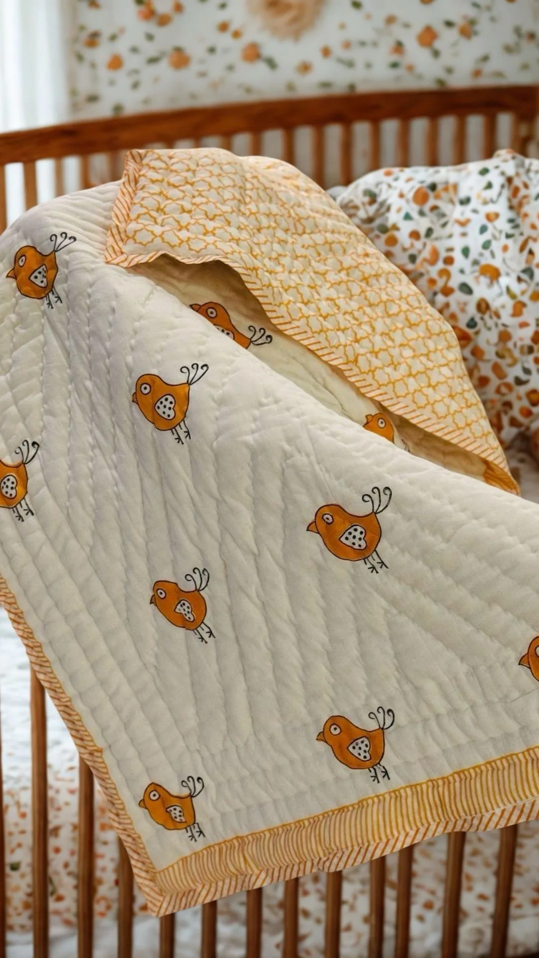 Rustic Robin Reversible Baby Quilt