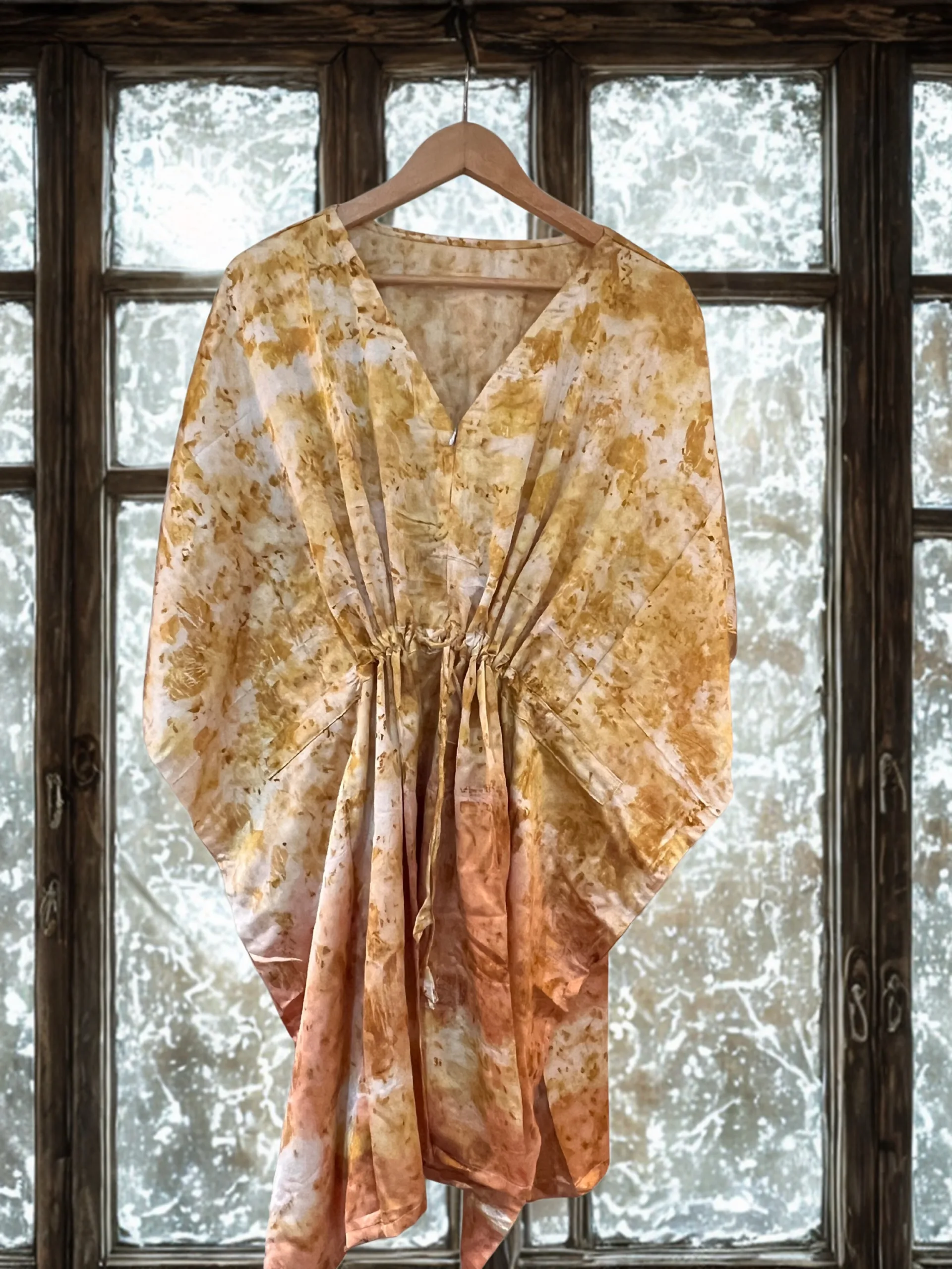 Marigold Eco-Print Kaftan - Image 2
