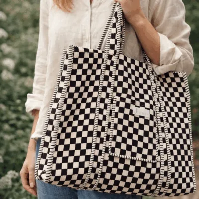 Checker Board Reversible Tote