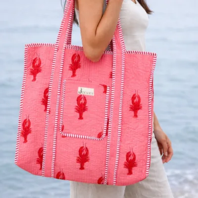 Lobster Love Zipper Tote