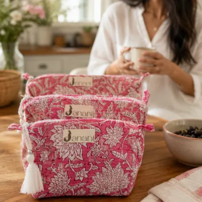 Peony Pink wash bag set