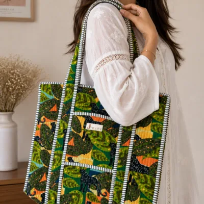 Panther Paradise Zipper Tote