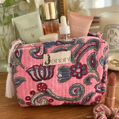 Pink Lotus Bloom Wash Bags