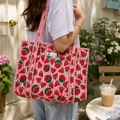 Watermelon Picnic Midi tote